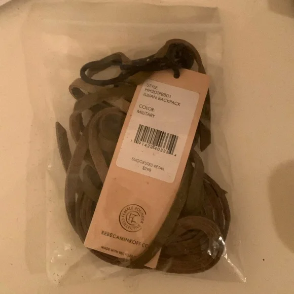 Rebecca Minkoff Julian leather Backpack in Military, brass hardware - Picture 5 of 17